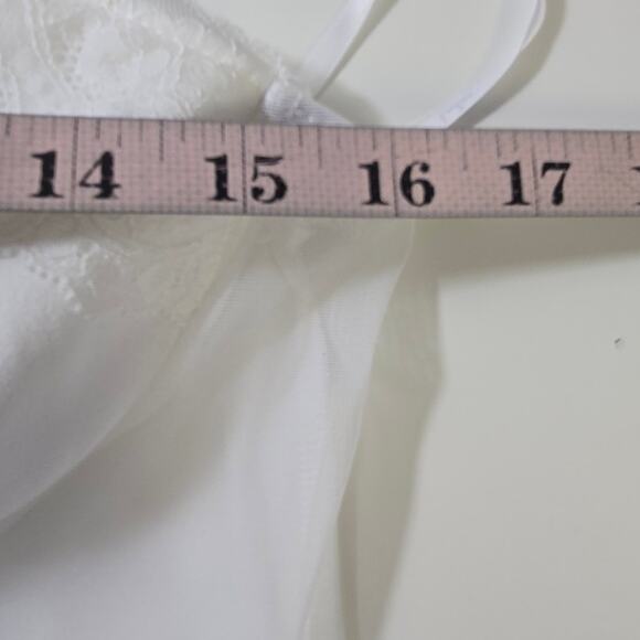 LULU'S M Perfectly Sultry White Sheer Mesh Bustier Wide-Leg Jumpsuit NWT B84 - Picture 6 of 14